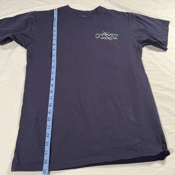 US Navy Anchor T-Shirt 7.62 Design Blue Men's Size M logo‎ on back short sleeve - Picture 7 of 7